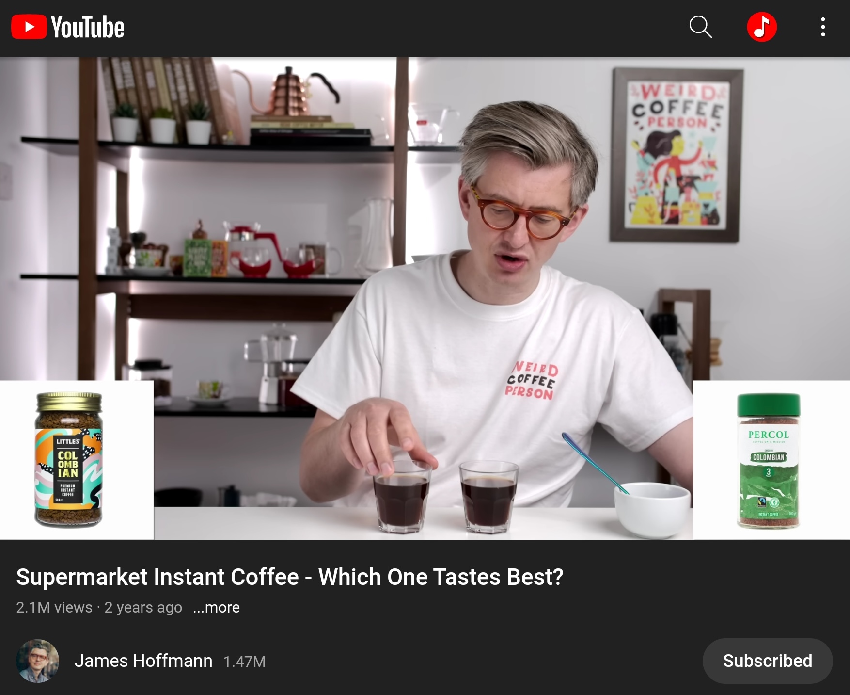 James Hoffmann Instant Coffee tasting